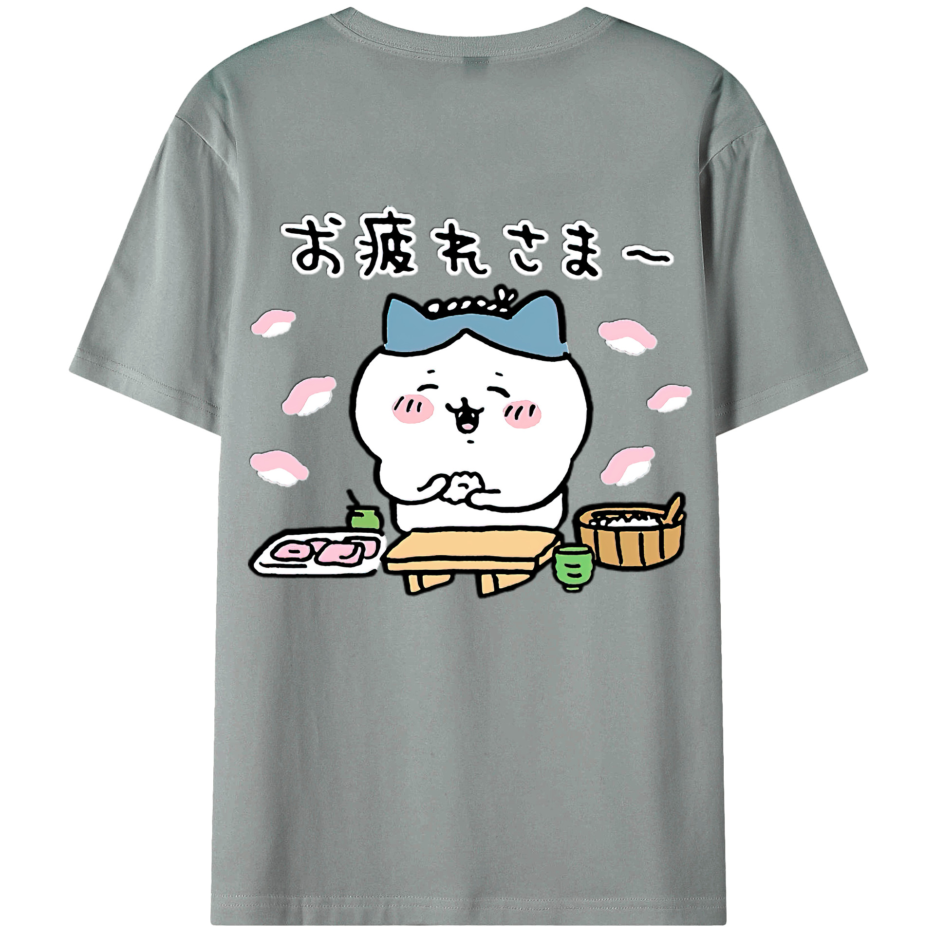 （画像用） ちいかわ ハチワレ Chii-kawa hachiware 綿100％ メンズ半袖Tシャツ（バックプリント） 通気性